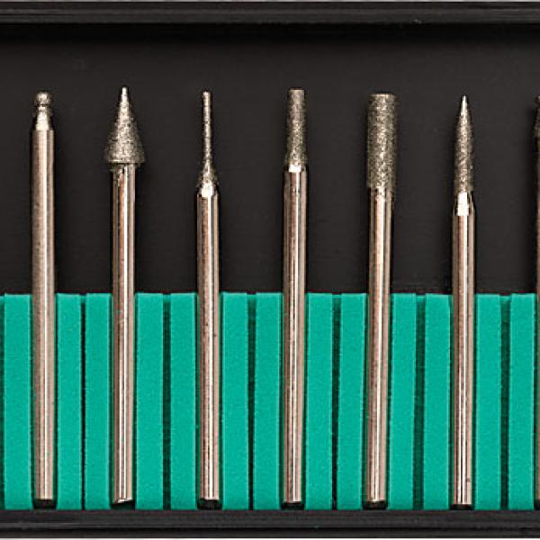 Шарошки,усиленная сталь с алмазным напылением,штифт диам.3 мм. 10 шт 36484