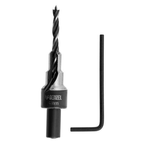 Сверло 4мм с зенкером 6,5мм для мебельных стяжек 5х50 Denzel 704204